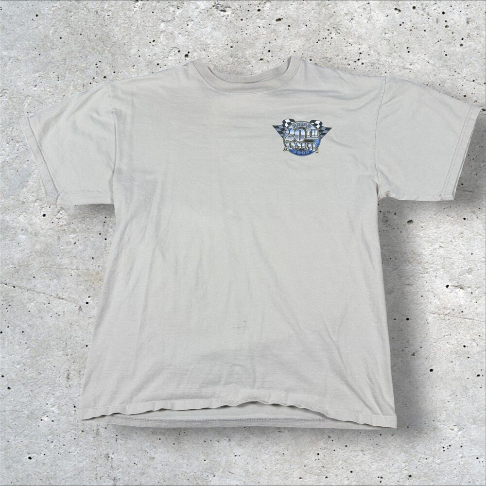 Vintage Y2K Ford Mustang Rocky Mountain Roundup Car Show Shirt Large Gray Defect - Picture 2 of 10